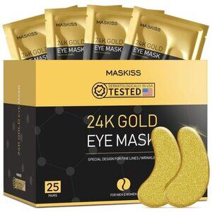 24k Gold Under Eye Patches (25 Pairs), eye mask, Collagen Skin Care Products